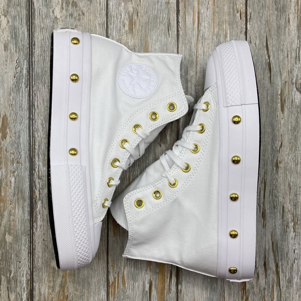 Converse Chuck Taylor All Star Lift Platform Star Studded Sneaker Shoes Size 8